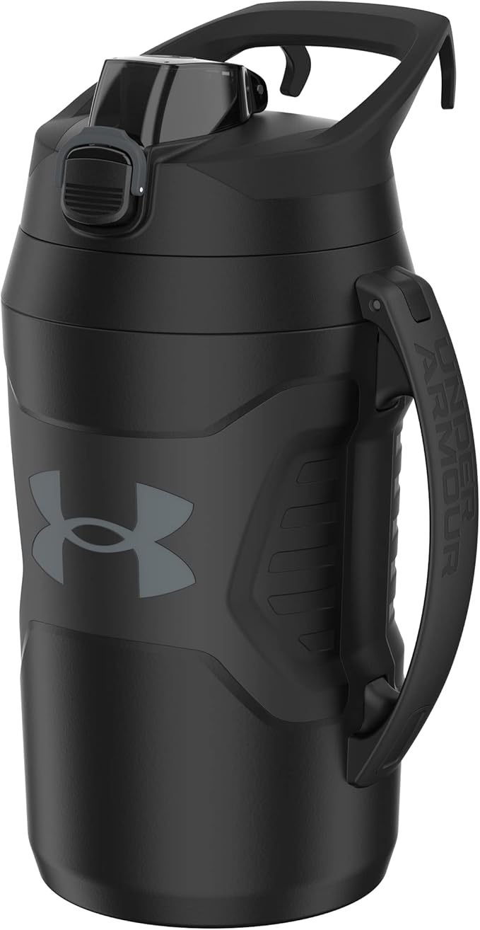 Under Armour Half Gallon Water Bottle Insulated, 64oz Insulated Water Bottle with Handle, Sports Water Jug, Fence Hook, Leak Resistant, for Baseball, Football & More