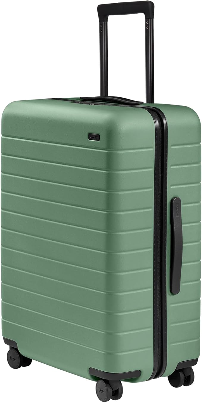 Away Medium Checked Luggage, Lightweight Hard Shell Suitcase with Spinner Wheels, Durable Rolling Luggage, TSA Lock, 26 Inch, Sea Green
