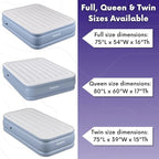 Beautyrest Hi-Loft Queen Size Air Mattress with Vertical Beam Construction, Edge Support, External Pump and Puncture Resistant Vinyl for Guests and Camping