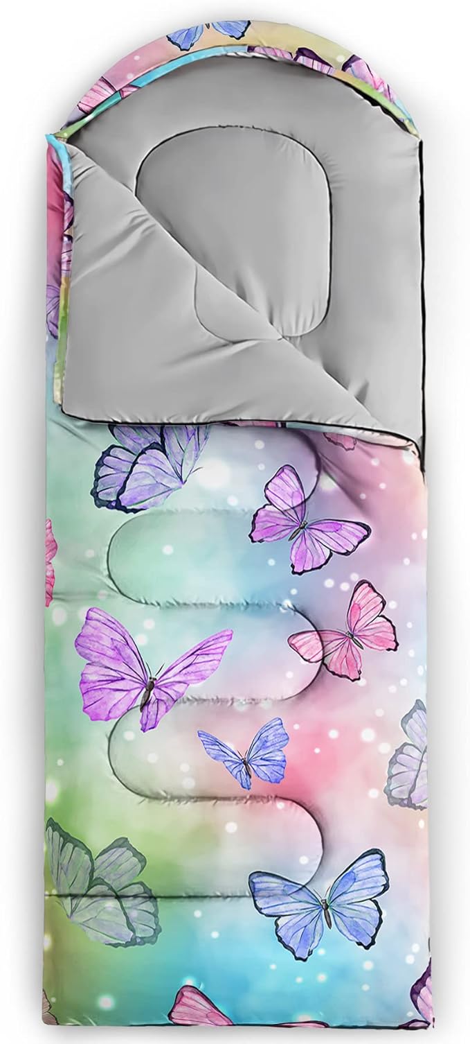 QOOMO Animals Camping Sleeping Bags,3 Season Warm & Cool Weather,Lightweight,Waterproof Sleeping Bags for Adults & Kids,Traveling,and Outdoors,Camping Gear Equipment