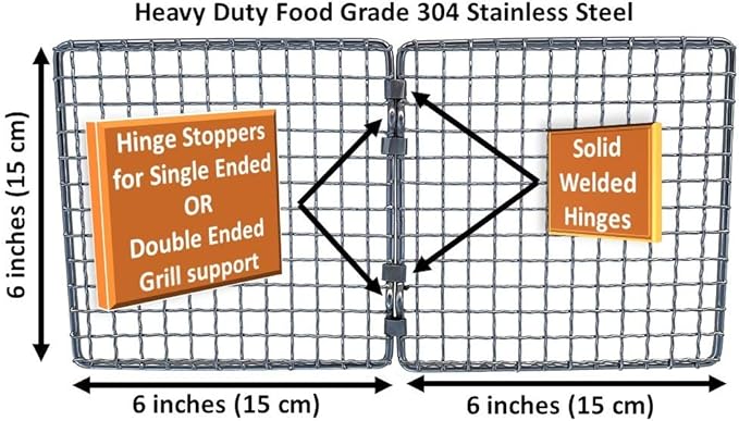 Portable Bushcraft Stainless BBQ Cooking Grill Grate, Bamboo Cutting Board, Burlap Bag, Mini Knife, Fire Starter Kits. Camping, Campfires, Backpacking, Hunting & Fishing Gear