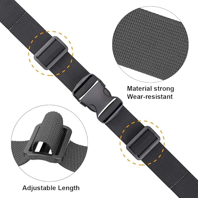 MAGARROW 2" Utility Luggage Straps with Buckle Adjustable, 4-Pack (Black, 2 in x 3.2 ft)