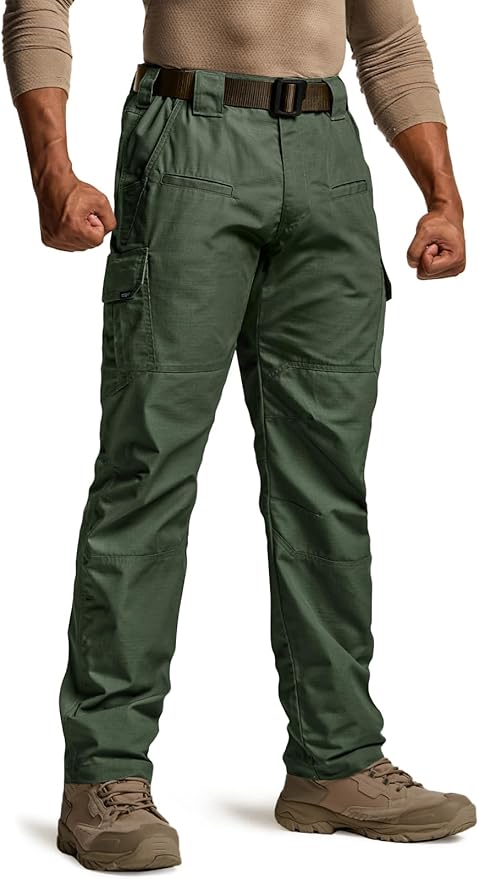 CQR Men's Tactical Pants, Water Resistant Ripstop Cargo Pants, Lightweight EDC Work Hiking Pants, Outdoor Apparel