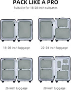 6 Set Compression Packing Cubes, Suitcase Storage Bags for Clothes and Travel Essentials (Steel Blue)