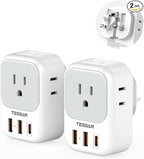 UK Adapters for Travel, TESSAN US to UK Ireland Plug Adapter 20W, Foldable Power Adaptor with 4 Outlets 3 USB(PD 20W 1 USB C) Charger, Type G for USA to Scotland London England HongKong Dubai Irish