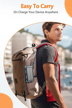 Power Bank 38800mAh Solar Portable Phone Charger with USB-C Fast Charging Battery Pack, with Compass LED Flashlight IP65 Waterproof, Compatible with iPhone, Samsung, iPad, Perfect for Outdoor, Camping