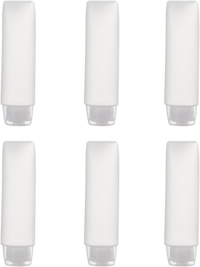 OTO 6 Pack Travel Size Plastic Squeeze Bottles for Liquids, 30ml/1 Fl. Oz TSA Approved Makeup Toiletry Cosmetic Containers