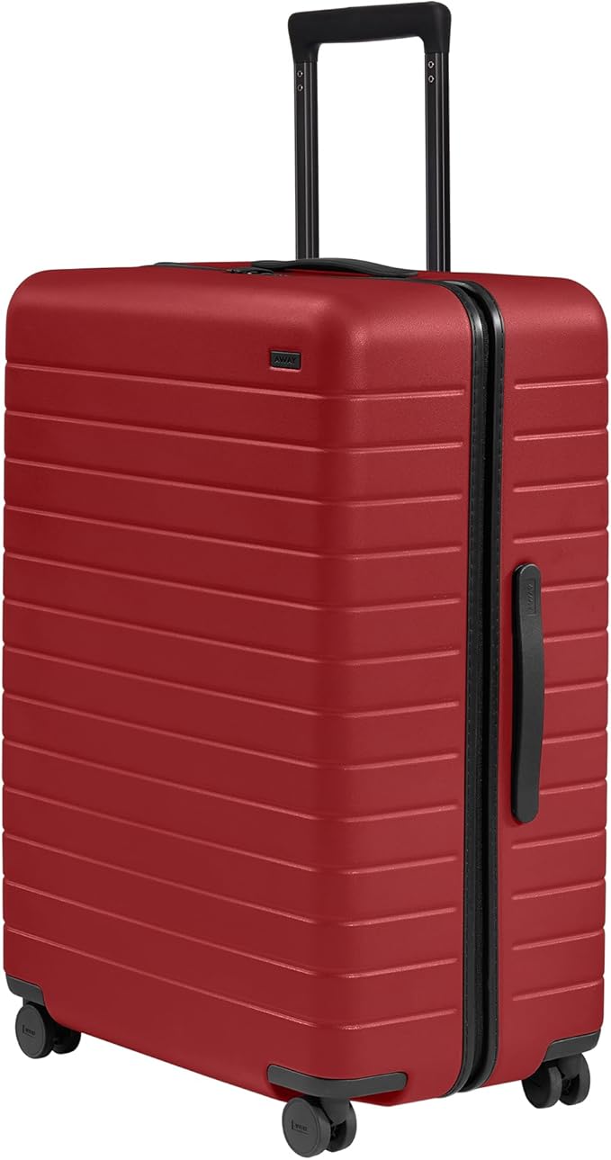 Away Large Checked Luggage, 29 Inch Hardside Suitcase with Spinner Wheels, Lightweight & Durable, TSA Lock, Tango Red