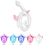 Kids Snorkel Mask, Full Face Snorkel Mask for Kids 4-16, 180 HD View Anti-Fog Anti-Leak Snorkel Mask for Kids Snorkel Set Snorkeling Gear for Kids