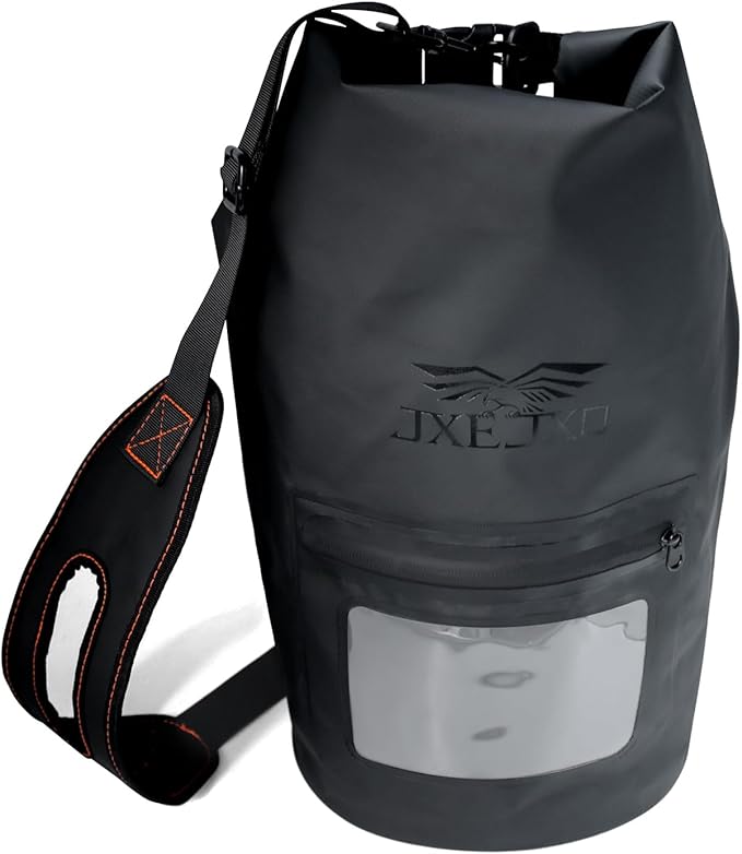 JXE JXO 15L Waterproof Faraday Dry Bag for Electronic Device Security | Military-Grade EMP & RFID Signal Blocking, Anti-Tracking & Hacking Protection, Data Privacy Shield for Mobile Devices （Matte）