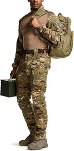 CQR Men's Flex Ripstop Tactical Pants, Water Resistant Stretch Cargo Pants, Lightweight EDC Hiking Work Pants