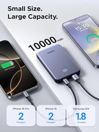 UGREEN Power Bank 10,000mAh 22.5W, Compact Portable Charger USB-C PD3.0 Travel Fast Charging Battery Pack with Digital Display for iPhone 17/16/15/14/13/12 Pro Max, Galaxy S25/S24 Ultra