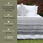 Thick Alpaca Wool Blanket Heavyweight Camping Outdoors Indoors Soft Peru King Size New Ethnic Design (Navy Blue/Ivory, King Size)