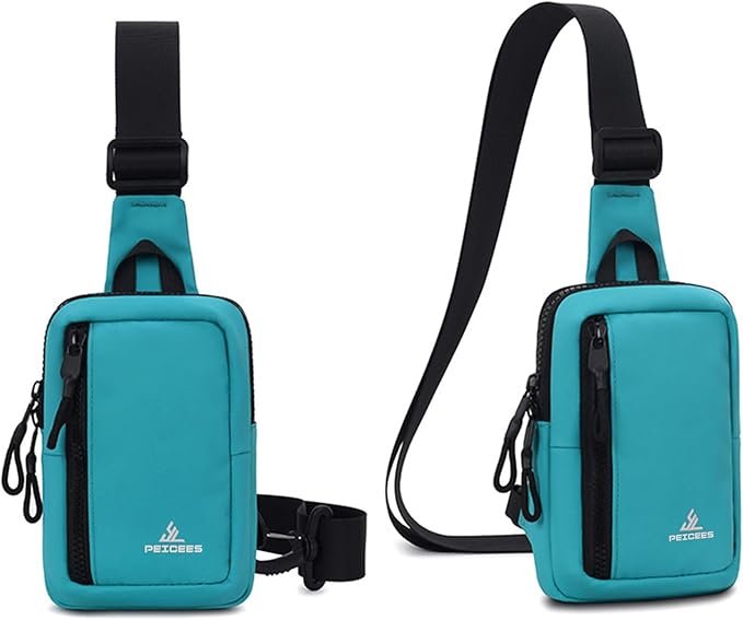Peicees Small Crossbody Bag for Men Women Mini Sling Bag Travel Running Phone Daypack Cross Body Shoulder Bags with Keyholder
