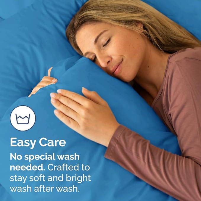 Queen Pillow Cases Set of 2 - Ultra Soft Hotel Quality Pillowcase Covers - Comfy Cozy Bedding for Women, Men, Kids & Teens - Machine Washable Pillow Protectors - 2 Pieces Set - Queen Size Denim Blue