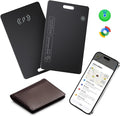 Tracking Card for Android & iOS, Ultra-Slim Rechargeable Find My Wallet Tracker Card for Luggage, ID Card, Passport - Both Works with Apple Find My & Google's Find Hub (Black, 2 Pack)