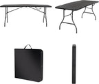 COSCO Molded Folding Banquet Table w/Handle, 6ft, Black