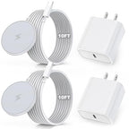 10FT Magnetic Wireless Charger, 2Pack 15W Fast Apple Mag-safe Charger Wireless iPhone Charging Pad with Charging Plug for iPhone 16 Pro Max/16 Pro/16 Plus/16/iPhone 15 Pro Max/14/13/12,AirPods 3/2/Pro