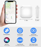 Air Tracker Tag, IP67 Waterproof Bluetooth Tracker, Keychain Finder, Item Locator Compatible with iOS and Android for Backpacks, Suitcases and Wallets, Cars, Keys and Cameras(White-4)