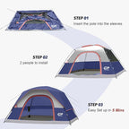 CAMPROS CP Tents for Camping 4 Person Tent Waterproof Windproof Double Layer Camping Tent, Easy Setup Dome Tent with Large Mesh Windows & Wider Door for Outdoor Camping & Hiking