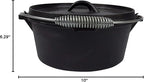 Pre-Seasoned Cast Iron Camp Dutch Oven, 4.1 qt, including Lid Lifter, Lid Stand and Silicone Handle Holders