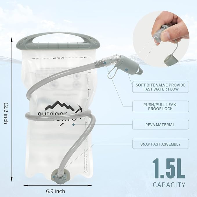 INOXTO Running Hydration Vest Backpack,Lightweight Insulated Pack with 1.5L Water Bladder Bag Daypack for Hiking Trail Running Cycling Race Marathon for Women Men