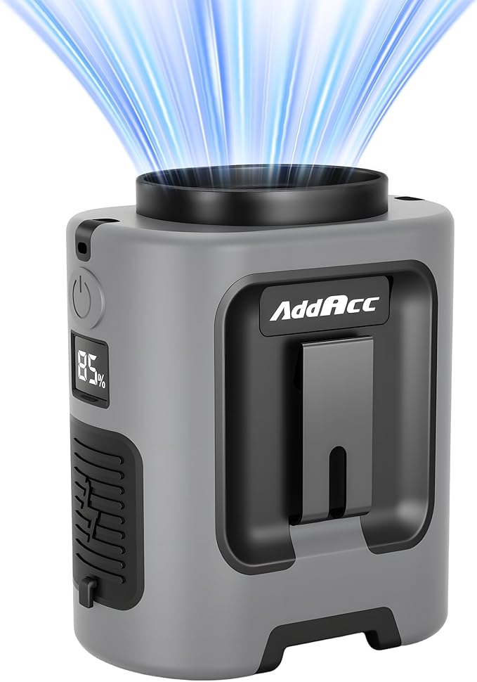 Portable Waist Fan, 4 Speeds 13000RPM Strong Airflow, Clip On Belt & Rechargeable, Battery Operated 24Hrs, Power Bank, Hands-Free Personal Shirt Fan for Outdoor Jobsite Camping Travel