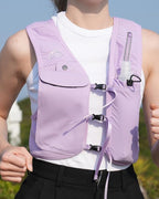 Running Vest for Women Men, USA Original Patent, Adjustable Chest Straps Running Hydration Vest with 500ml Soft Flask, Lightweight Reflective Hydration Backpack for Marathon