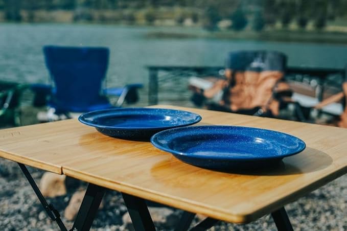 Foldable Bamboo Patio Table for Indoor/Outdoor Use (Made by Caddis Sports)