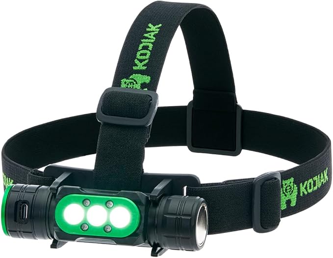 KODIAK 1500 Lumen Headlamp – Rechargeable Hard Hat Light with Detachable Work Light, Magnetic Base, USB Charging, Adjustable Tilt, 4 Brightness Modes