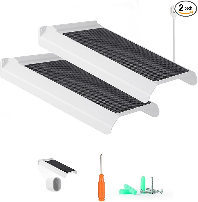 Unique Solar Panel Charger Compatible with Arlo Pro 5S/Pro 4/Pro 3 Floodlight/Pro 3 /Ultra 2/Ultra, 6V 4W Solar Panel for Arlo Camera IP65 Weatherproof, with 0.8ft Charging Cable & Screwdriver, 2 Pack