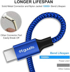 etguuds Long USB C Cable 10ft, 1-Pack, Braided USB A to USB C Charger Cable, Type C Charger Cord Fast Charging for iPhone 16 15 Series, Samsung Galaxy S25 S24 S23, Pixel, Switch and More