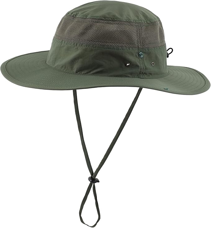 Connectyle Wide Brim Sun Hat for Men Breathable Cowboy Boonie Hat UPF 50+ Sun Protection Bucket Hat for Fishing Hiking