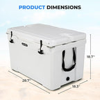SereneLife Ultra-Tough 25-75 Quart Rotomolded Cooler Box, Holds Upto 64 Cans, Keeps Ice Up to 5 Days, Heavy-Duty Insulated Portable Ice Chest Box, Ideal for Camping, Beach, Picnics, Tailgating, etc