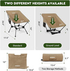 Lightweight Camping Chair, Portable Folding Chair for Camp, Backpacking, Beach, Hiking, Outdoors, Picnics, Khaki