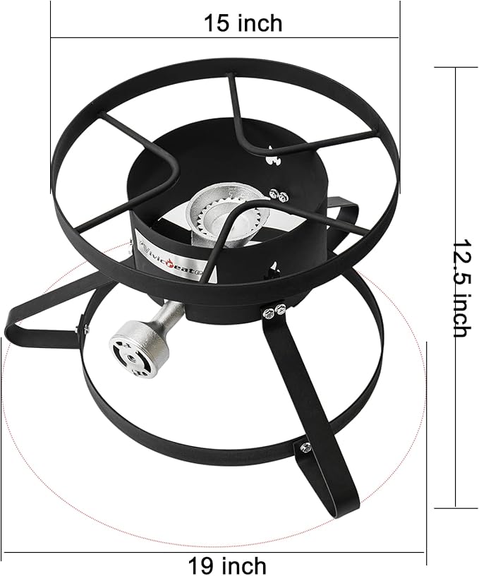 Vivicreate High Pressure Propane Gas Outdoor Burner Stove Cooker Burner Turkey Fryer 35000 BTU power with Regulator and Hose parrilla de gas estufas de gas para cocinar afuera