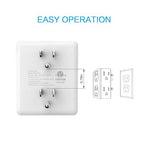 Outlet Extender, HICITY Multi Plug Outlet with 6 Electrical Outlets Adapter, 3-Prong Wall Outlet Tap for Cruise Ship Home Office Dorm, White (2 Pack)