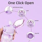 BJPKPK Stainless Steel Insulated Water Bottle With Straw Lid 14oz Reusable Metal Thermo Bottles Keep Cold And Hot,Dawn