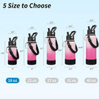 BJPKPK Water Bottle with Straw Lid, 18oz Insulated Water Bottles with 3 Lids, Paracord Handle & Non-slip Boot, Metal Stainless Steel Thermo, BPA Free Leak Proof Cups, Tumblers,Cherry