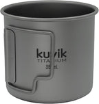 Kuvik Titanium Cup with Lid 350ml (11.8 oz) - Ultralight and Compact Pot for Backpacking, Camping, and Survival
