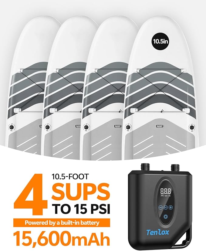 Cordless Electric Paddle Board Pump, 20 PSI SUP Pump with 15600mAh Battery, Portable Paddle Board Inflator, Air Pump for SUP, Inflatable Kayak Pump