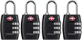 TSA Approved Luggage Lock,3 Digit Small Combination Padlock for Travel Suitcase (Black)