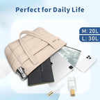 TOPDesign Puffer Tote Bag for Women, Lightweight Puffy Handbag with Compartments, Quilted Shoulder Bag for Work, Travel, Gym