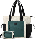 LOVEVOOK Tote Bag for Women, puffer tote bag for Work Travel Nurse, Lightweight quilted Bags with Compartments