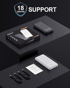 2-Pack 10000mAh Power Bank Fast Charging, 22.5W Compact USB C Portable Charger with 2 Outputs & 2 Inputs, LED Display Battery Pack Compatible with iPhone Samsung iPad Tablets, Blue & Pink