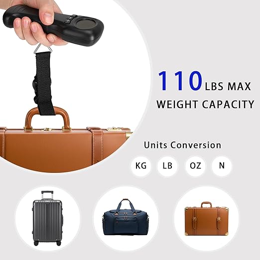 Luggage Scale, Ocs-8 44kg/97lb Travel Hanging Luggage Scale, Suitcase Luggage Weigh Divice, Electronic Weight with LCD Digital Display