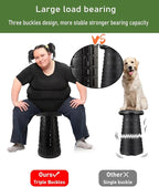 Collapsible Stool with Large Load Capacity,Portable Lightweight Folding Stool for Adults,Collapsible Chair Telescoping Design for Outdoor Fishing,Hiking,Travel,BBQ(Black)