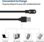 Smart Watch Chargers Compatible for FITVII HM78 HM68 HM58 HM57 H56, Iaret I18, Morepro HM57 HM78, Parsonver SR1 Replacement Charging Cable 60cm, 2Pack (Black&Black)