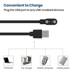 RuenTech Compatible with Tensky 208 Plus BT/208 Plus/208BT, IDW28, IDW19, GTX12 Smart Watch Charger, 3.3FT Replacement Charging Cable for Tensky Smart Watch Charger (Black&Black)
