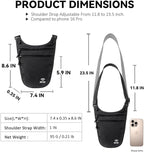 Crossbody Money Belt for Travel Women & Men Hidden, Travel Wallet Pouch - Slim Passport Holde, RFID Blocking Neck Wallet Under Clothes to Protect Cash, Credit Cards and Documents (BLACK)